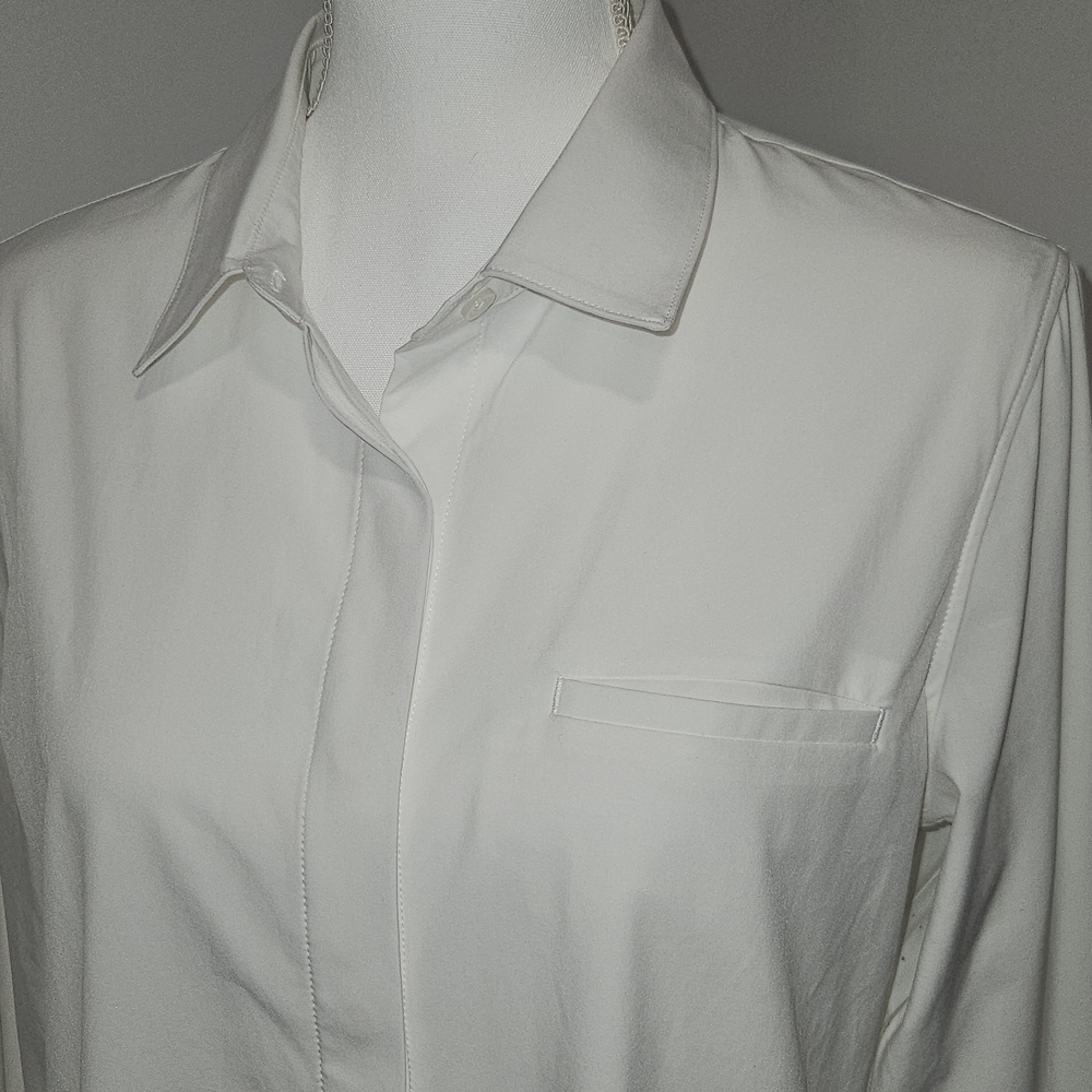 Athleta Crisp White Long-Sleeve Button Down Shirt - Picture 2 of 8
